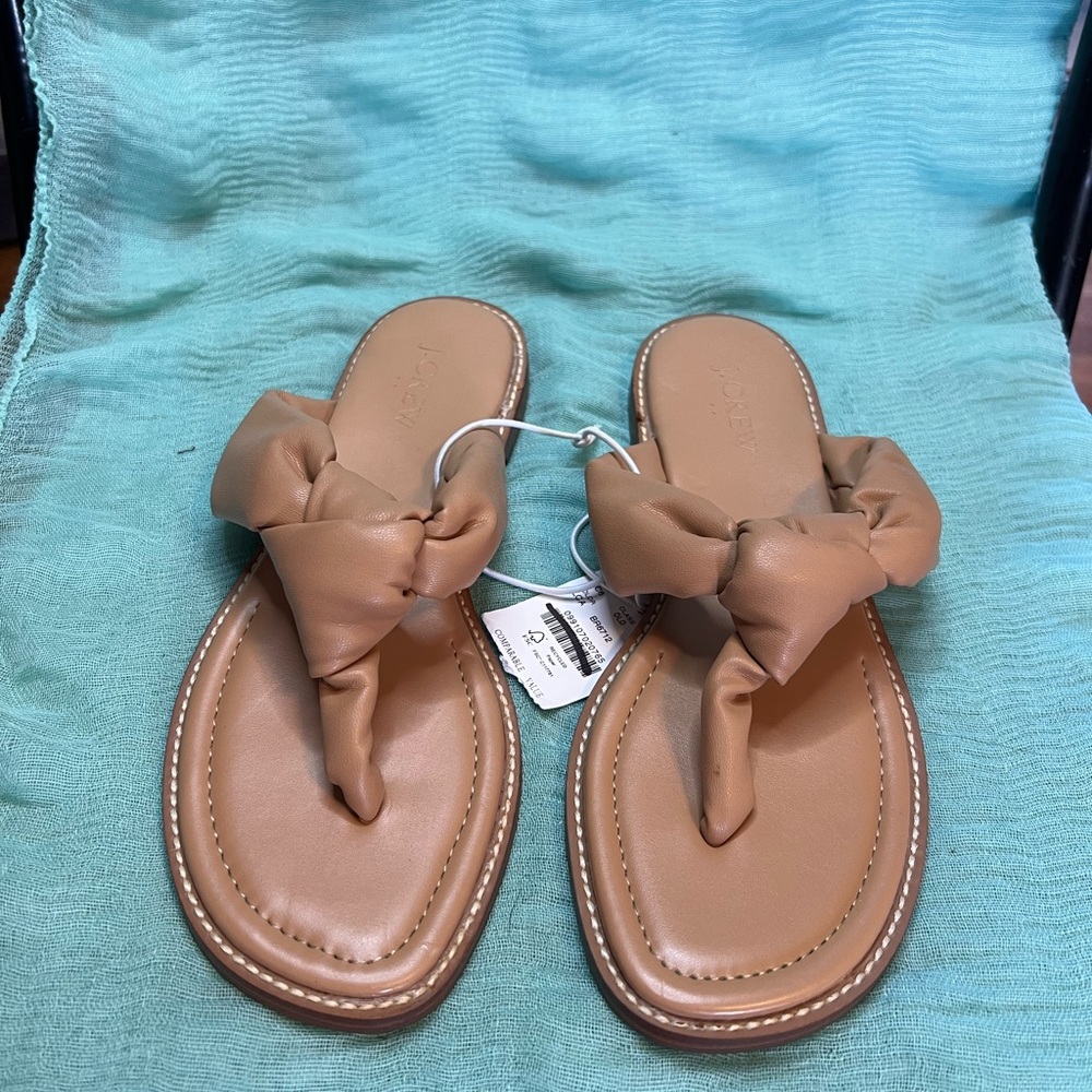 J. Crew Women's Tan Knotted Sandals